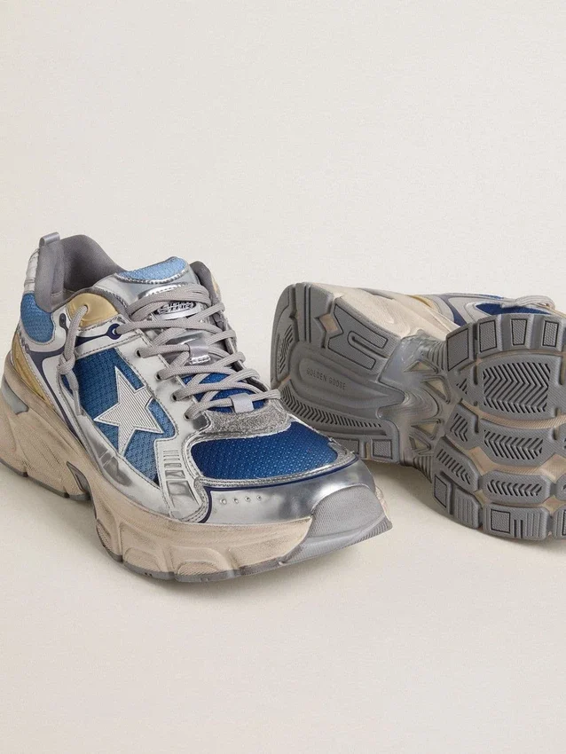 Herren-Lightstar aus hellblauem Mesh mit weißem TPU-Stern und silbernen Einsätzen auf biobasierter Basis