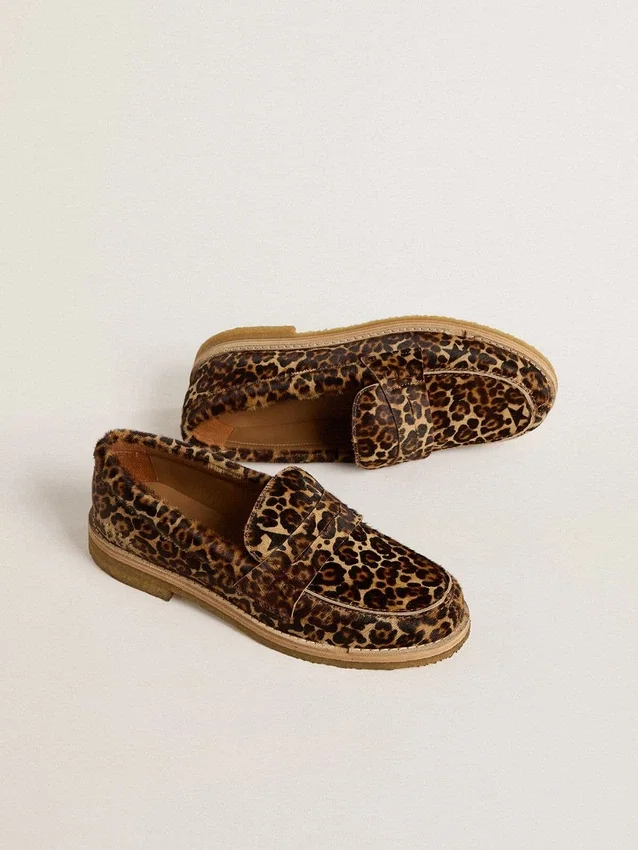 Damen-Loafer „Jerry“ aus Ponyleder mit Leopardenmuster