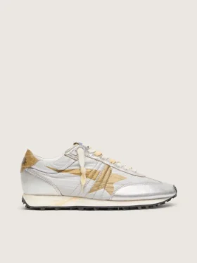 Damen-Marathon mit Obermaterial aus silbernem Ripstop-Nylon und goldenem Stern