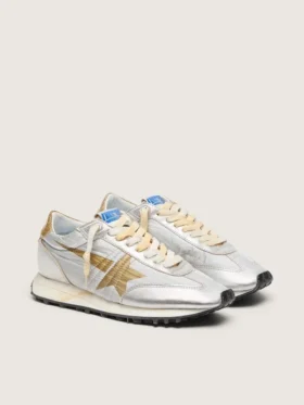 Damen-Marathon mit Obermaterial aus silbernem Ripstop-Nylon und goldenem Stern
