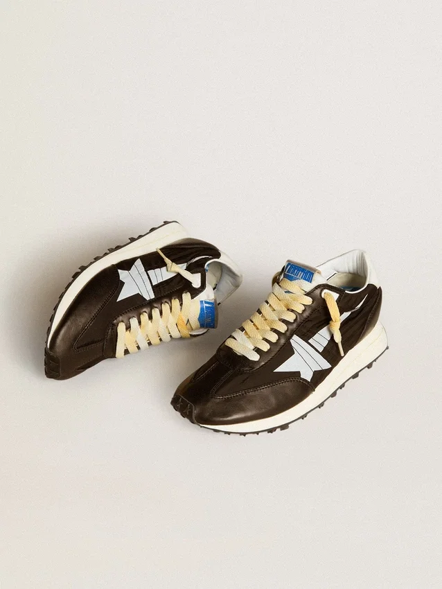 Damen-Marathon mit schwarzem Nylon-Obermaterial und weißem Stern