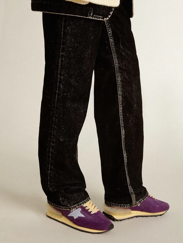 Damen-Marathon mit violettem Nylon-Obermaterial und weißem Stern
