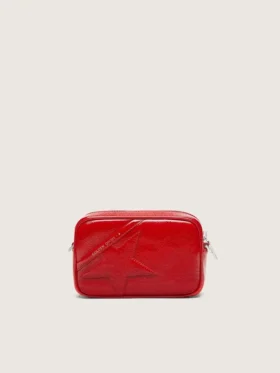 Damen-Minitasch-Star Bag aus rot lackiertem Leder mit Ton-in-Ton-Stern