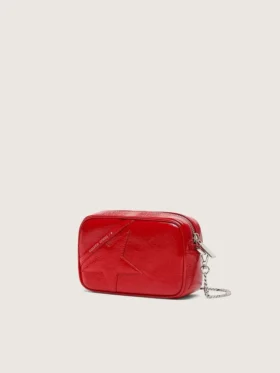 Damen-Minitasch-Star Bag aus rot lackiertem Leder mit Ton-in-Ton-Stern