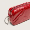 Damen-Minitasch-Star Bag aus rot lackiertem Leder mit Ton-in-Ton-Stern
