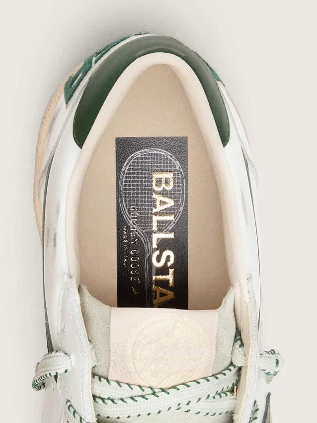 Ball Star LTD für Herren aus weißem Leder mit grünem Stern und Lederwaren