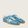 Herren-Marathon Speed aus blauem Nappaleder mit aufgedrucktem Stern und silberner Fersenlasche aus Leder