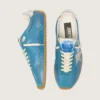 Herren-Marathon Speed aus blauem Nappaleder mit aufgedrucktem Stern und silberner Fersenlasche aus Leder