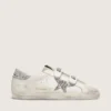 Damen-Old-School-Sneaker mit silbernem Glitzerstern und eisgrauer Zunge aus Wildleder