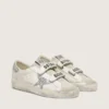 Damen-Old-School-Sneaker mit silbernem Glitzerstern und eisgrauer Zunge aus Wildleder