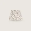 Damen-Shorts aus schwarz-weißem Baumwollpopeline mit Blumenprint