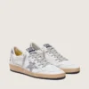 Damen-Sneaker „Ball Star“ aus Nappaleder mit silbernem Glitzerstern und Fersenlasche