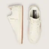 Damen-Sneaker „Ball Star“ aus weißem Leder mit Kristallstern und metallischer Fersenlasche