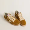 Damen-Sneaker „Ball Star“ aus Wildleder mit beigem Lederstern und Fersenlasche aus Ponyfell