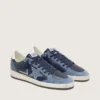Damen-Sneaker „Ball Star LTD“ aus dunkelblauem Leder mit hellblauem Swarovski-Kristallstern und Wildledereinsätzen