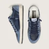 Damen-Sneaker „Ball Star LTD“ aus dunkelblauem Leder mit hellblauem Swarovski-Kristallstern und Wildledereinsätzen