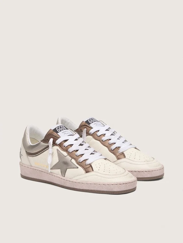 Damen-Sneaker „Ball Star LTD“ aus Nappaleder mit metallischem Stern und Einsätzen auf Bio-Basis