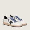 Damen-Sneaker „Ball Star LTD“ aus weißem Nappaleder mit schwarzem Lederstern und Fersenlasche