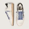 Damen-Sneaker „Ball Star LTD“ aus weißem Nappaleder mit schwarzem Lederstern und Fersenlasche