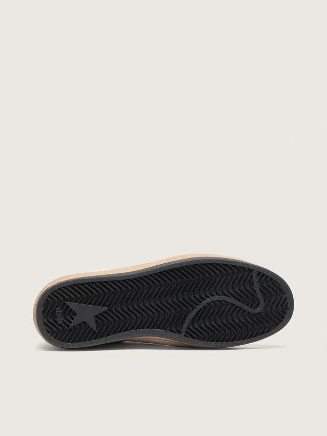 Damen-Sneaker „Ball Star LTD“ aus weißem Nappaleder mit schwarzem Lederstern und Fersenlasche