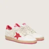 Herren-Sneaker „Ball Star Wishes“ aus weißem Leder mit rotem Stern und Fersenlasche