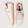 Herren-Sneaker „Ball Star Wishes“ aus weißem Leder mit rotem Stern und Fersenlasche