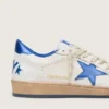 Damen-Sneaker „Ball Star Wishes“ aus weißem Nappaleder mit leuchtend blauem Stern und Fersenlasche