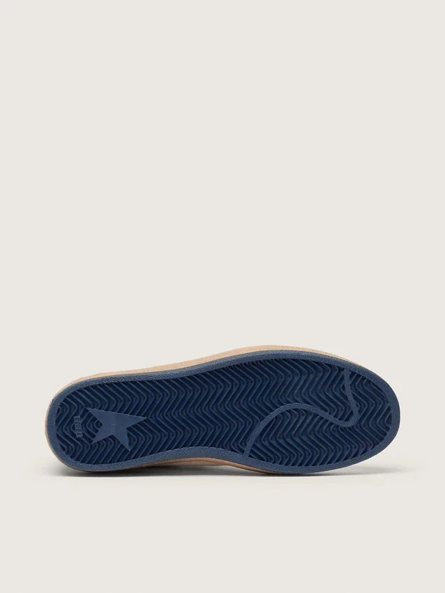 Damen-Sneaker „Ball Star Wishes“ aus weißem Nappaleder mit leuchtend blauem Stern und Fersenlasche