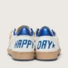 Damen-Sneaker „Ball Star Wishes“ aus weißem Nappaleder mit leuchtend blauem Stern und Fersenlasche