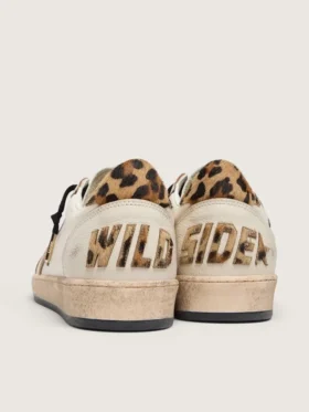 Herren-Sneaker „Ball Star Wishes“ mit Stern aus Wildleder und Fersenlasche aus Ponyfell mit Leopardenmuster