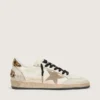 Herren-Sneaker „Ball Star Wishes“ mit Stern aus Wildleder und Fersenlasche aus Ponyfell mit Leopardenmuster