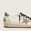 Herren-Sneaker „Ball Star Wishes“ mit Stern aus Wildleder und Fersenlasche aus Ponyfell mit Leopardenmuster