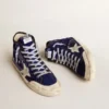 Damen-Sneaker „Francy Penstar“ in leuchtend blauen Pailletten mit eisgrauem Stern aus Wildleder