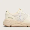 Damen-Sneaker „Running Sole“ aus Mesh und weißem Nappaleder