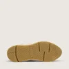 Damen-Sneaker „Running Sole“ aus Nappa und braunem Wildleder mit einem Stern aus Swarovski-Kristallen