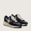 Damen-Sneaker „Running Sole“ aus schwarzem Nappa und Wildleder