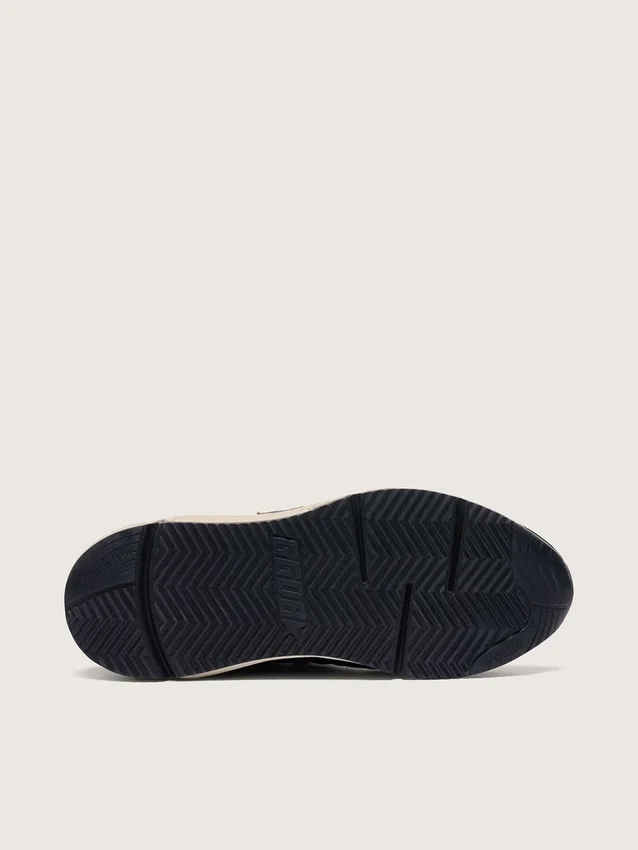 Damen-Sneaker „Running Sole“ aus schwarzem Nappa und Wildleder