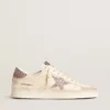 Damen-Stardan aus Nappa und Wildleder mit rosa Glitzerstern und Fersenlasche