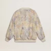 Damen-Strickjacke mit Blumenprint und Stickerei