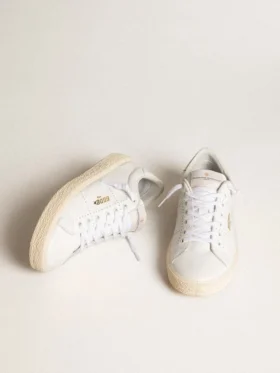 Damen-Tennisschuhe aus weißem Leder