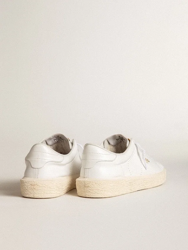 Damen-Tennisschuhe aus weißem Leder