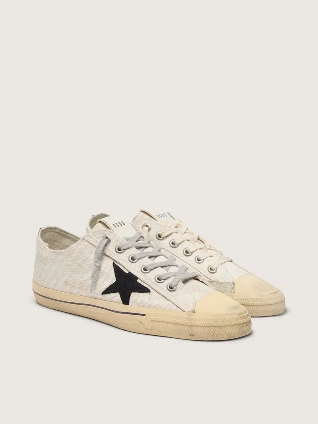 Herren-V-Star mit schwarzem Wildlederstern und gesticktem Schriftzug