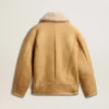 Damenjacke aus Schafsleder mit breitem Shearling-Schalkragen