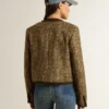 Damenjacke „Journey“ aus Wolltweed mit kaffeefarbenen Wildlederdetails