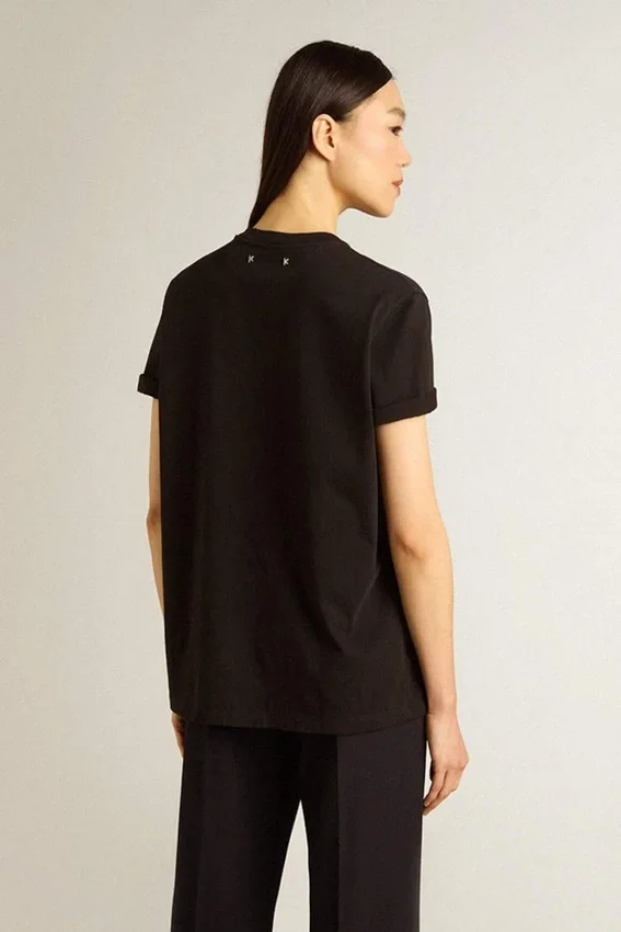 Distressed-Hemd für Damen in Regular-Fit, schwarz
