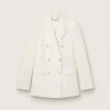 Doppelreihiger Damen-Blazer in gealtertem Weiß