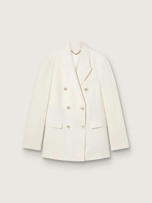 Doppelreihiger Damen-Blazer in gealtertem Weiß