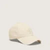 Ecrufarbene Baseballkappe mit Ton-in-Ton-gesticktem Stern