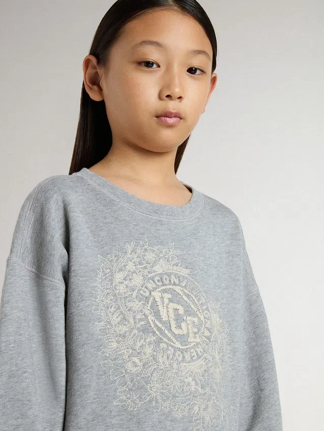 Grau-weißes Minikleid für Mädchen