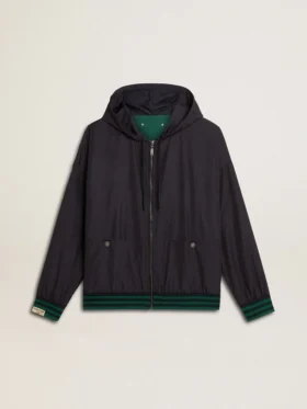 Grün-blaues Wende-Kapuzensweatshirt für Herren